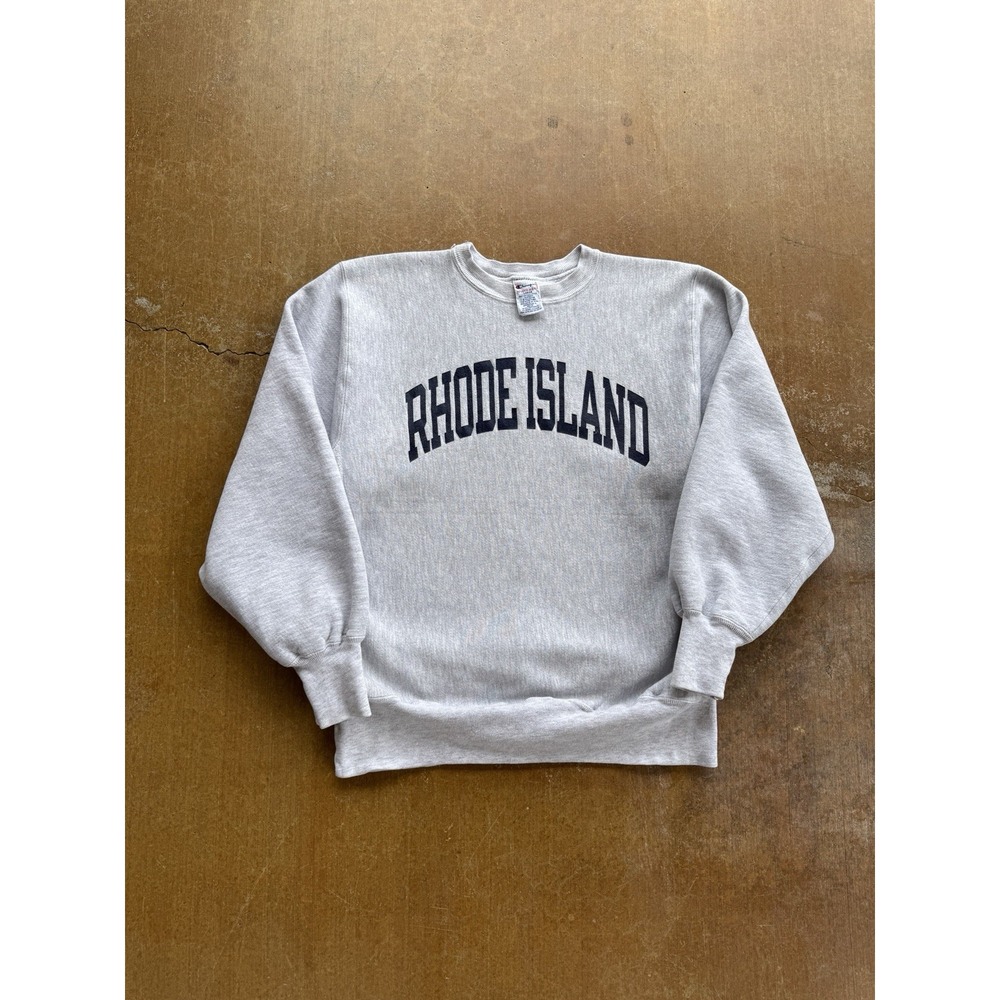 VTG 90s Champion Reverse Weave Rhode Island Crewneck Sweater (L) Collegiate